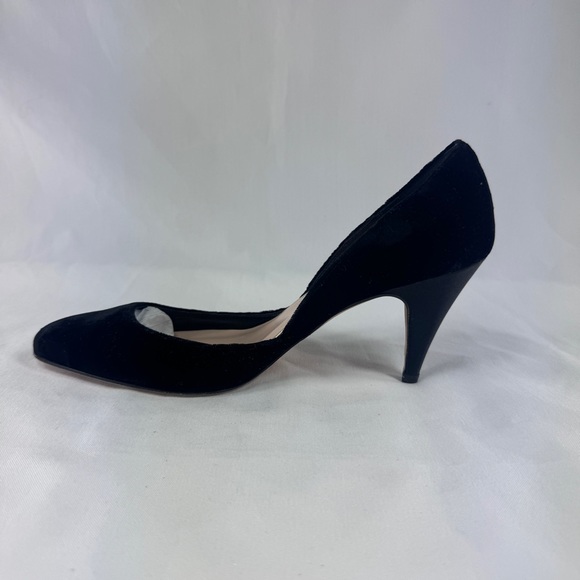 Loeffler Randall Classic Velvet d'Orsay Pumps 3" Satin Cone Heels Black Formal 7 - Picture 8 of 14